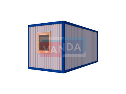 Блок контейнер металлический с тамбуром 4,0 x 2,4 - Вагонка ПВХ